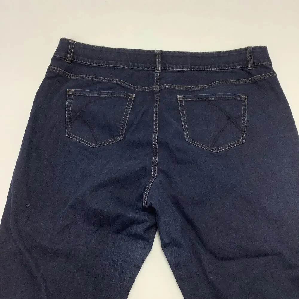 Lane Bryant Jeans Womens 24 Blue High Rise Straight Stretch Tummy Control